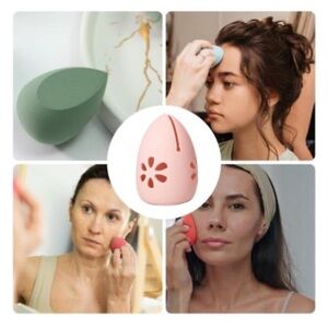 Floral Pink Makeup Sponge/Brush Holder for easy travel